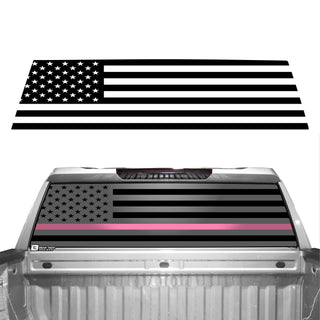 Buy thin-pink-line American Flag Rear Window Vinyl Decal Stickers Fits Chevy Silverado GMC Sierra 2019 - 2023