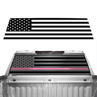 American Flag Rear Window Vinyl Decal Stickers Fits Chevy Silverado GMC Sierra 2019 - 2025 - Bogar Tech Designs