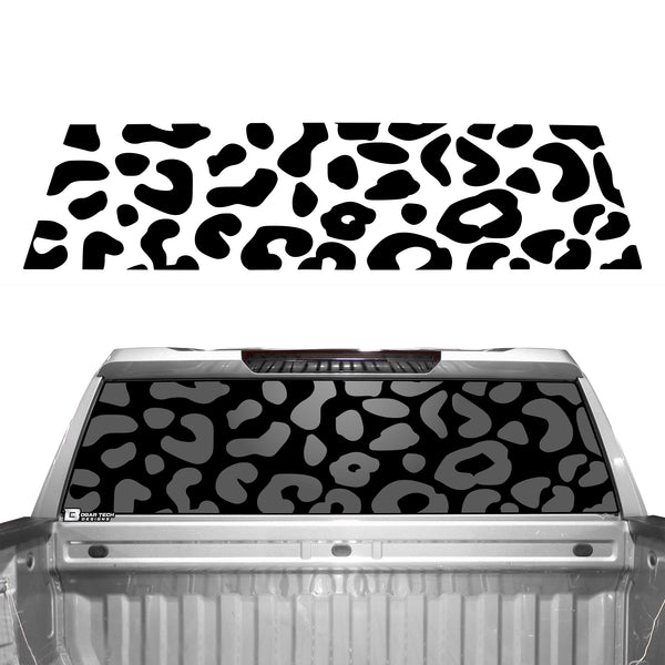 Animal Leopard Rear Window Vinyl Decal Stickers Fits Chevy Silverado GMC Sierra 2019 2020 2021 2022 2023 2024 2025 - Bogar Tech Designs
