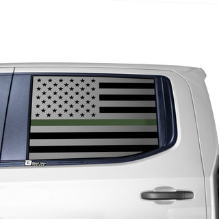 American Flag Side Window Vinyl Decal Stickers Fits Chevy Silverado GMC Sierra 2019 - 2025 - Bogar Tech Designs