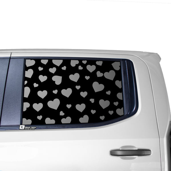 Animal Leopard Cow Paw Heart Window Vinyl Decal Stickers Fits Chevy Silverado GMC Sierra 2019 2020 2021 2022 2023 - Bogar Tech Designs