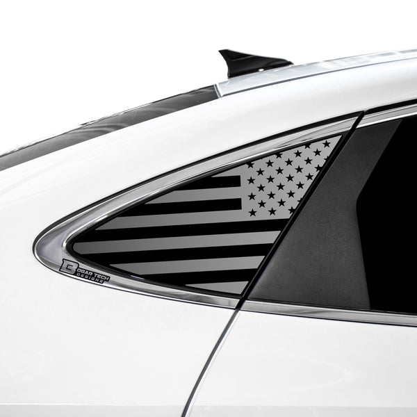 American Flag Quarter Window Decal for Hyundai Sonata 2020-2026 – Precut Matte Black Vinyl
