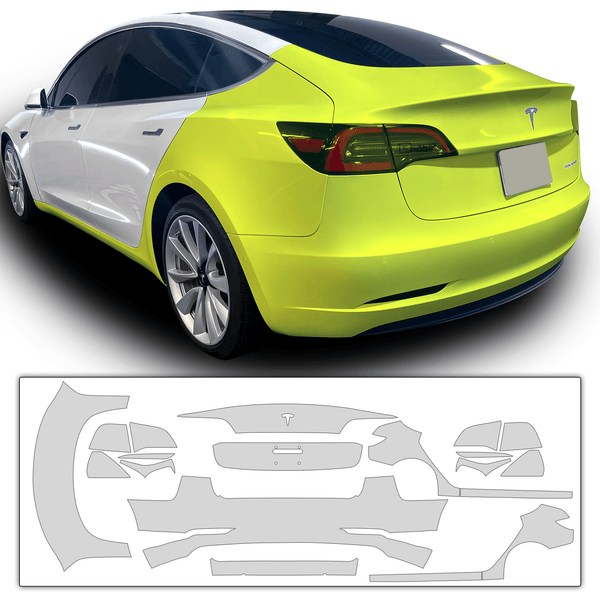 Precut Paint Protection Film Clear Bra PPF Decal Film Kit Cover Fits Tesla Model 3 2017 2018 2019 2020 2021 2022 2023 - Bogar Tech Designs