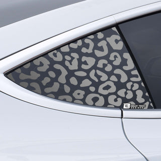 Precut Quarter Window Leopard Print Vinyl Decal Sticker Fits Tesla Model 3 - Bogar Tech Designs