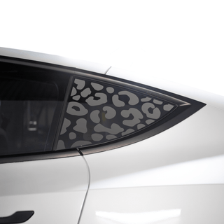 Quarter Window Animal Cow Leopard Print Vinyl Decal Fits Tesla Model Y - Bogar Tech Designs