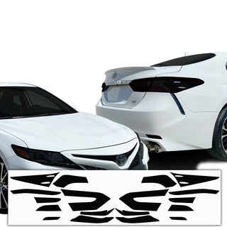Complete Full Headlight Taillight Precut Overlay Tint Kit with Tools Fits Toyota Camry 2018-2023