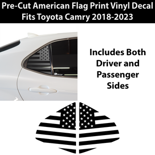 American Flag Rear Side Quarter Window Precut Decals Fits Toyota Camry 2018-2023 - Tint, Paint Protection, Decals & Accessories for your Vehicle online - Bogar Tech Designs