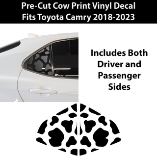 Cow Leopard Print Animal Decal Rear Side Quarter Window Precut Fits Toyota Camry 2018 - 2023 - Bogar Tech Designs