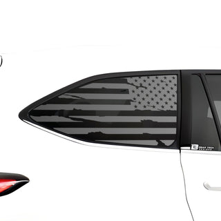 Buy distressed-black American Flag Quarter Window Vinyl Decal Stickers Fits Toyota Highlander 2020-2024