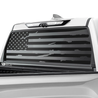 American Flag Rear Window Windshield Vinyl Decal Stickers Fits Toyota Tundra 2022 - 2025 - Bogar Tech Designs