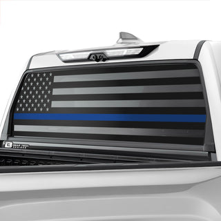 Buy thin-blue-line American Flag Rear Window Windshield Vinyl Decal Stickers Fits Toyota Tundra 2022 2023