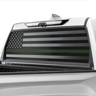 Buy thin-green-line American Flag Rear Window Windshield Vinyl Decal Stickers Fits Toyota Tundra 2022 2023
