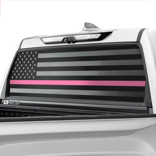 Buy thin-pink-line American Flag Rear Window Windshield Vinyl Decal Stickers Fits Toyota Tundra 2022 2023