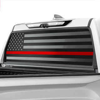 Buy thin-red-line American Flag Rear Window Windshield Vinyl Decal Stickers Fits Toyota Tundra 2022 2023