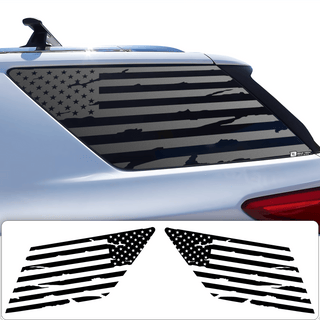 Precut American Flag Rear Side Quarter Window Decal Sticker Fits Chevy Traverse 2018 - 2023 - Bogar Tech Designs