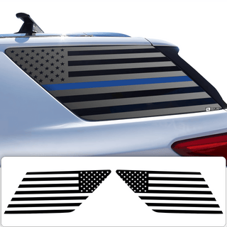 Precut American Flag Rear Side Quarter Window Decal Sticker Fits Chevy Traverse 2018 - 2023 - Bogar Tech Designs