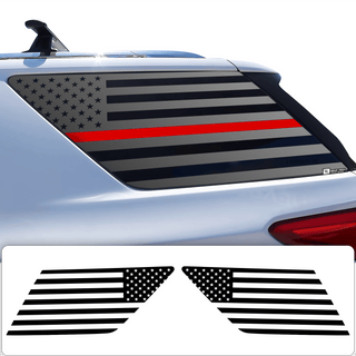 Precut American Flag Rear Side Quarter Window Decal Sticker Fits Chevy Traverse 2018 - 2023 - Bogar Tech Designs