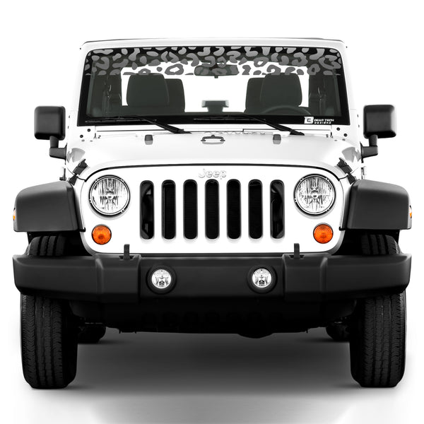 Universal Fit Animal Leopard Cheetah Print Front Windshield Visor Window Decal Stickers Fits Most Vehicles - Bogar Tech Designs