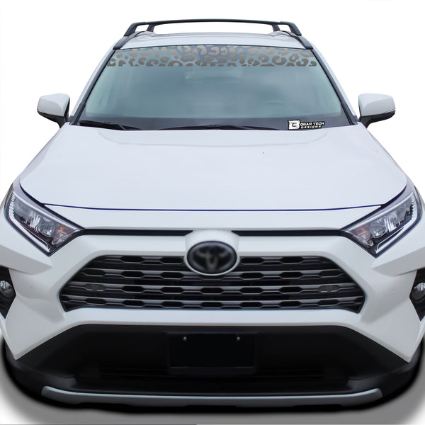 Universal Fit Animal Leopard Cheetah Print Front Windshield Visor Window Decal Stickers Fits Most Vehicles - Bogar Tech Designs