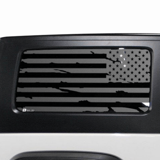Precut American Flag Rear Side Quarter Window Decal Sticker Fits 2 Door Jeep Wrangler JK 2011 - 2018 - Bogar Tech Designs