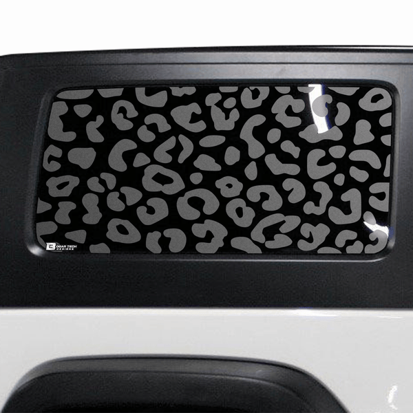 Precut Leopard Cheetah Rear Side Quarter Window Decal Sticker Fits 2 Door Jeep Wrangler JK 2011 - 2018 - Bogar Tech Designs