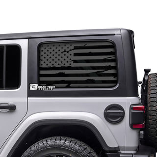 American Flag Window Vinyl Decal Fits 4 Door Jeep Wrangler JLU 2018-2022 - Tint, Paint Protection, Decals & Accessories for your Vehicle online - Bogar Tech Designs