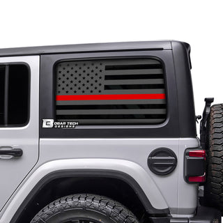 American Flag Window Vinyl Decal Fits 4 Door Jeep Wrangler JLU 2018-2022 - Tint, Paint Protection, Decals & Accessories for your Vehicle online - Bogar Tech Designs