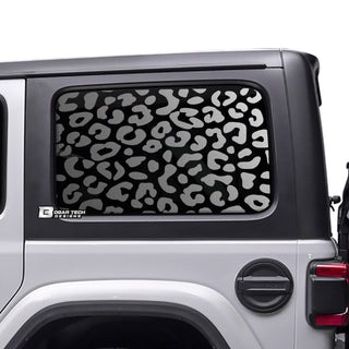 Precut Leopard Cheetah Rear Side Quarter Window Decal Stickers Fits The 4 Door Jeep Wrangler JLU 2018-2022 - Tint, Paint Protection, Decals & Accessories for your Vehicle online - Bogar Tech 