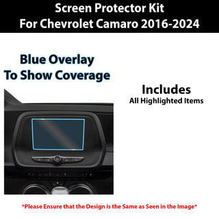 For Chevrolet Camaro 2016-2024 Scratch Resistant Shatter Proof Infotainment Clear Screen Protection Film