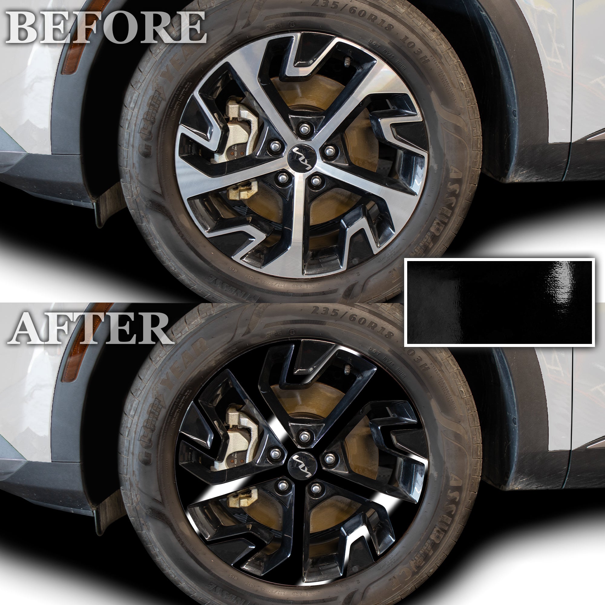 Vinyl Chrome Delete Wheel Sides Front Trim Blackout Decal Stickers Overlay Film Fits Kia Sportage 2023 - 2025 - Bogar Tech Designs