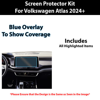 For Volkswagen Atlas 2024+ Scratch Resistant Shatter Proof Infotainment Clear Screen Protection Film