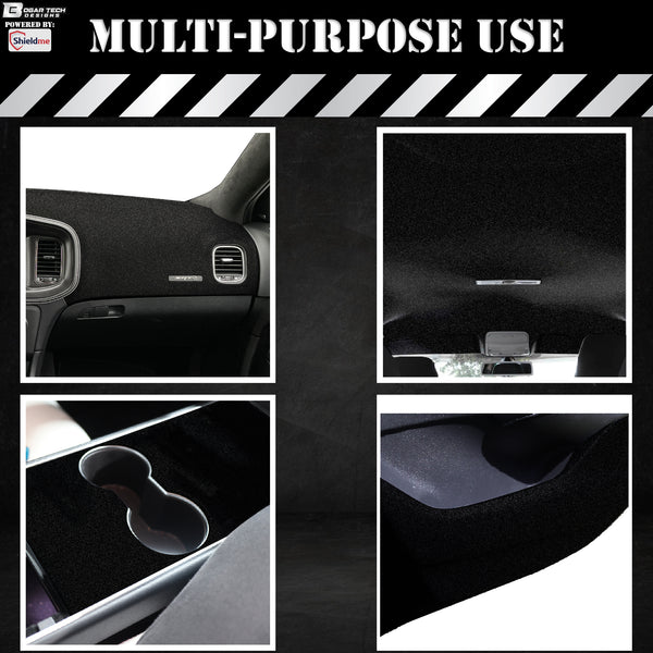 ShieldMe PREMIUM Black Suede Fabric Upholstery Automotive Wrap Film Sheet For Dashboard Door Panel Trim Center Console Roof Headliner