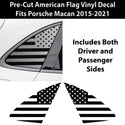 Quarter Window American Flag Vinyl Decal Stickers Fits Porsche Macan 2015-2021