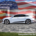 American Flag Quarter Window Decal for Audi A6 S6 e-tron 2025-2027 – Precut Matte Black Vinyl