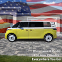 American Flag Quarter Window Decal for Volkswagen ID. Buzz 2025 – Precut Matte Black Vinyl