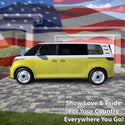 American Flag Quarter Window Decal for Volkswagen ID. Buzz 2025 – Precut Matte Black Vinyl
