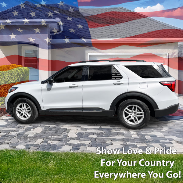 Precut American Flag Rear Side Quarter Window Decal Stickers Fits Ford Explorer 2020-2026
