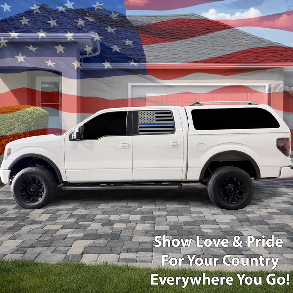 American Flag Rear Window Decal for Ford F150 2009-2014 – Precut Matte Black Vinyl