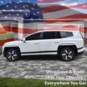 American Flag Quarter Window Decal for Hyundai Ioniq 9 2026+ – Precut Matte Black Vinyl