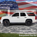 Fits GMC Yukon 2007-2014 Quarter Window American Flag Vinyl Decal Stickers - Matte Black