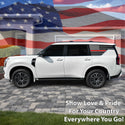 American Flag Quarter Window Decal for Nissan Armada 2025-2026 – Precut Matte Black Vinyl