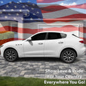 Fits Maserati Levante 2017-2024 Quarter Window American Flag Vinyl Decal Stickers - Matte Black