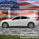 Fits Mazda Mazda6 2014-2021 Quarter Window American Flag Vinyl Decal Stickers - Matte Black
