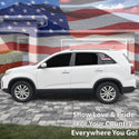 Fits Kia Sorento 2011-2015 Quarter Window American Flag Vinyl Decal Stickers - Matte Black