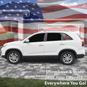 Fits Kia Sorento 2011-2015 Quarter Window American Flag Vinyl Decal Stickers - Matte Black