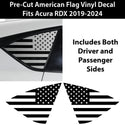 Quarter Window American Flag Vinyl Decal Stickers Fits Acura RDX 2019-2024