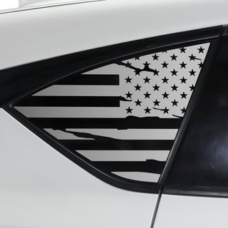 Buy distressed-black Quarter Window American Flag Vinyl Decal Stickers Fits Acura RDX 2019-2024