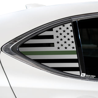 Buy thin-green-line Quarter Window American Flag Vinyl Decal Stickers Fits Acura TLX 2015-2020