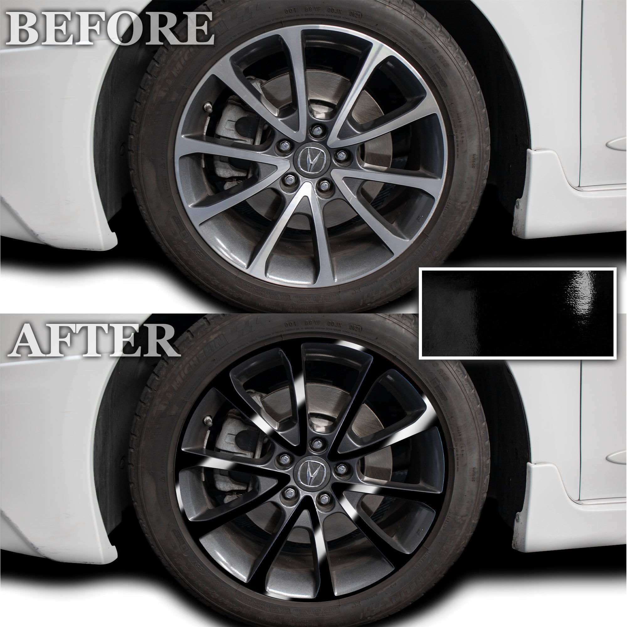Vinyl Chrome Delete Side Window Front Bumper Rear Wheel Rim Trim Blackout Decal Stickers Overlay Film Fits Acura TLX 2015 - 2020 - Bogar Tech Designs
