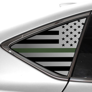 Buy thin-green-line Quarter Window American Flag Vinyl Decal Stickers Fits Acura TLX 2021-2024